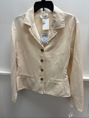 Women's Cream Button-Front Blazer Jacket- NWT